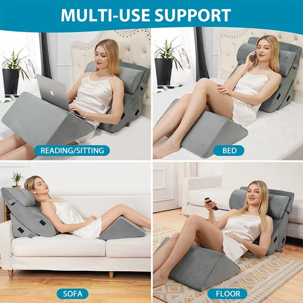 Orthopedic Bed Wedge Pillow Set (4-Piece)