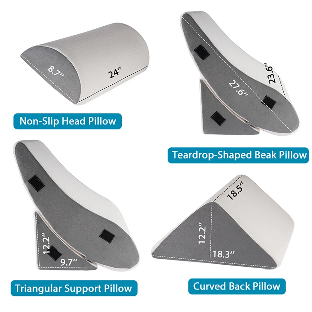 Orthopedic Bed Wedge Pillow Set (4-Piece)