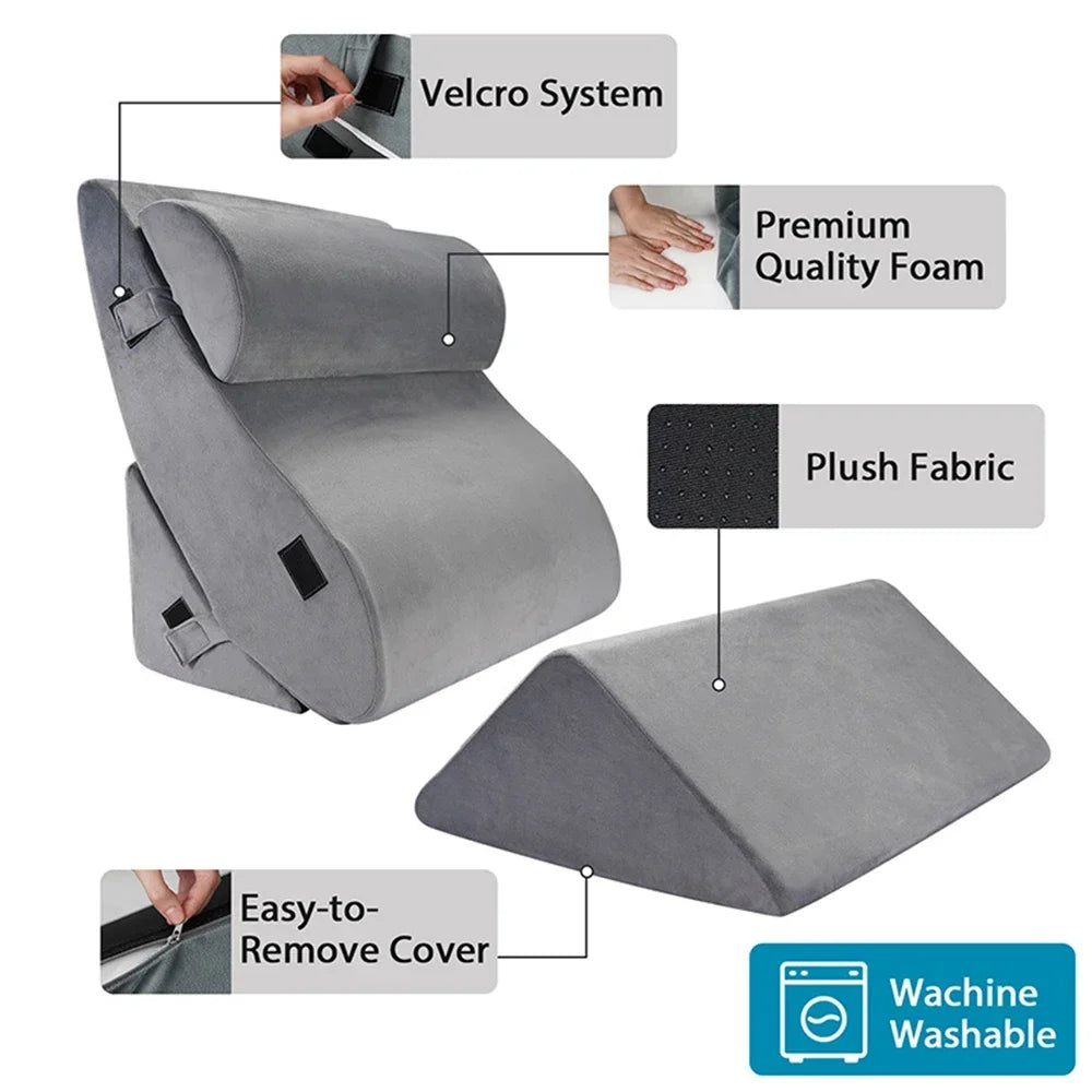 Orthopedic Bed Wedge Pillow Set (4-Piece)